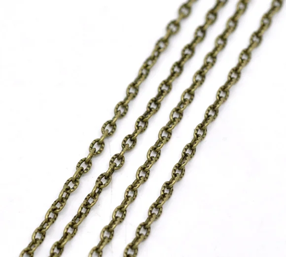 DoreenBeads Античная бронзовая текстурированная звеньевая цепь 4x2 5 мм продается в