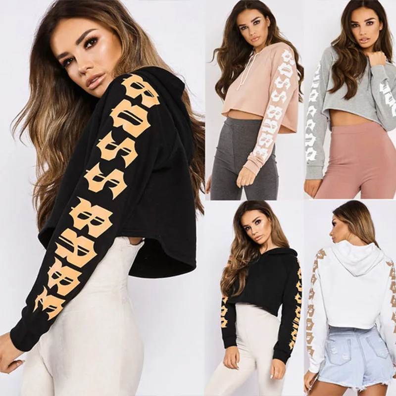 Women Hoodies Sweatshirts 2018 Hot Selling Autumn Winter Hoodies Female Casual Pullovers Letter Print Hoodies for Women