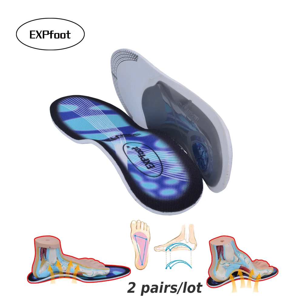 2pair/lot Premium Orthotic Gel High Arch Support Insoles Gel Heel Pad 3D Arch Support Plantar