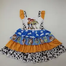 Очаровательные вечерние платья для девочек с героями мультфильмов, История игрушек, дымчатые платья с оборками