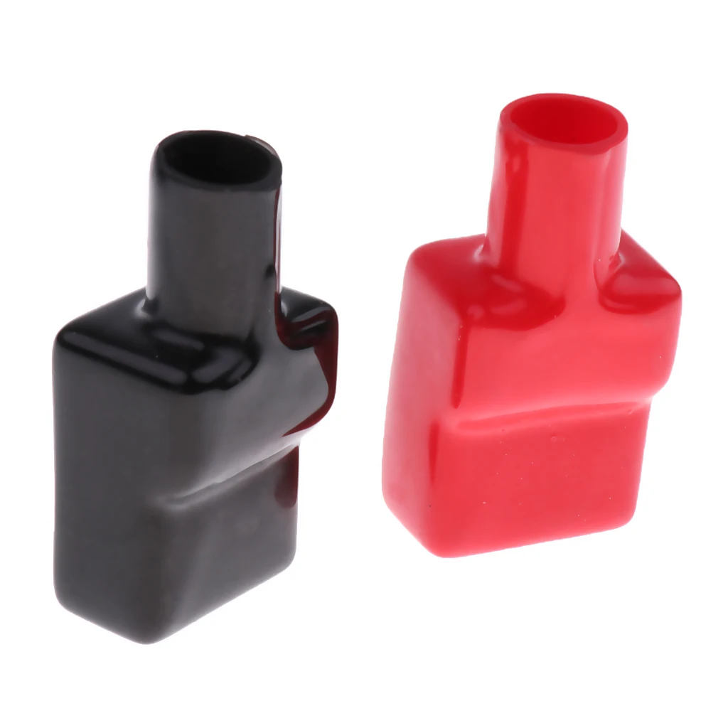 1 Set Universal Battery Terminal PVC Insulating Protector Covers Black+Red