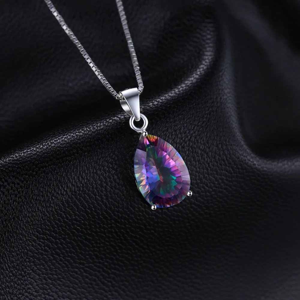 Драгоценная Подвеска в виде груши 5ct Natura Rainbow огонь Мистика топаз кулон Твердые