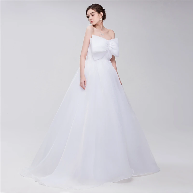 Forevergracedress элегантное белое свадебное платье с большим бантом длинное кружевное спина подвенечное платье плюс размер изготовление на заказ