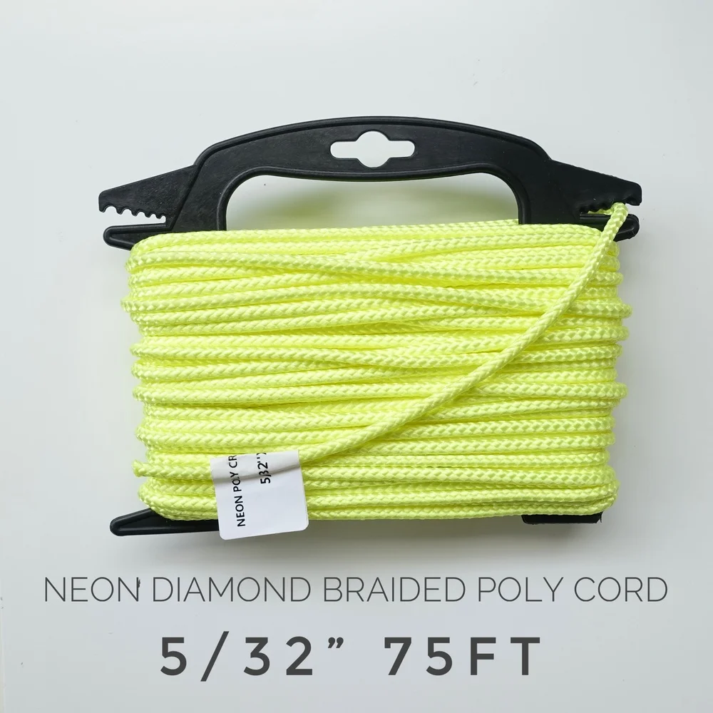 5/32"x75ft Neon Diamond Braided Poly Cord General Purpose Utility Rope