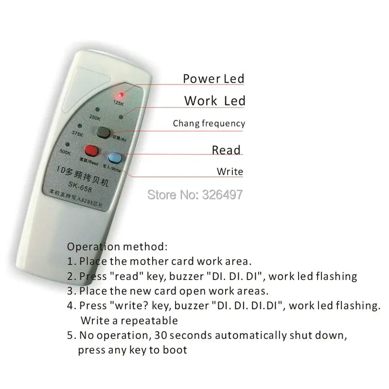 

Free shipping 4 frequency EM4100/TK4100 RFID Copier/ Duplicator/ Cloner ID EM reader & writer+ T5557/EM4305 writable keyfob