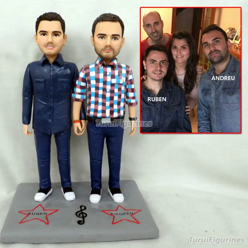 

Polymer Clay figure wedding funny cake topper two couple decoration christmas valentine gift cross name cake topper football