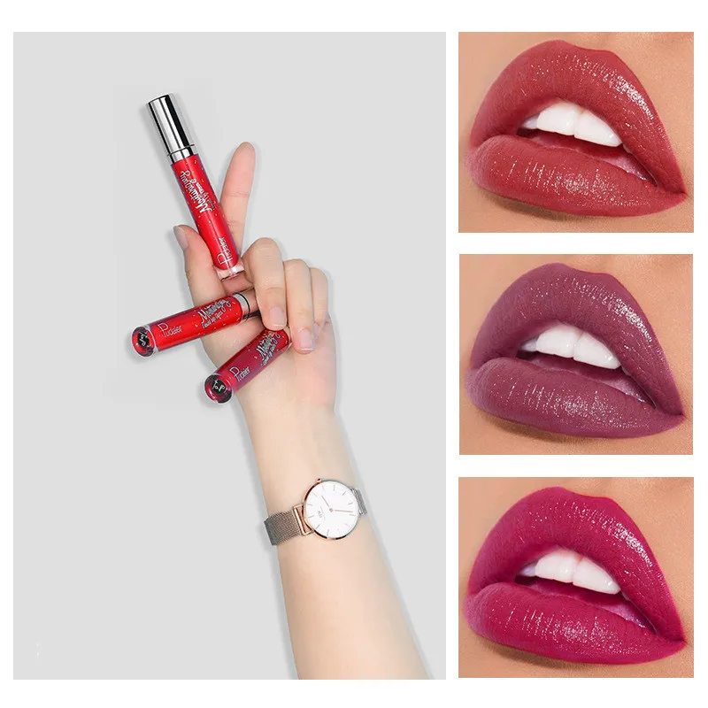 

12 Color Liquid Lipstick Matte Makeup Waterproof Red Lip Long Lasting Gloss Mate Black Lip Stick Matte Liquid Lipsticks