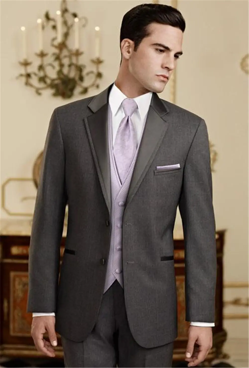 2018 Gentleman Three Piece Black Groom Cheap Wedding