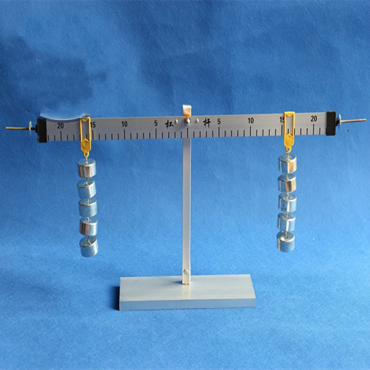 Основной научный рычаг баланс алюминий сплав рычаг весы и поддержка с 50 г * 10 шт. вес физический механический эксперимент комплект
