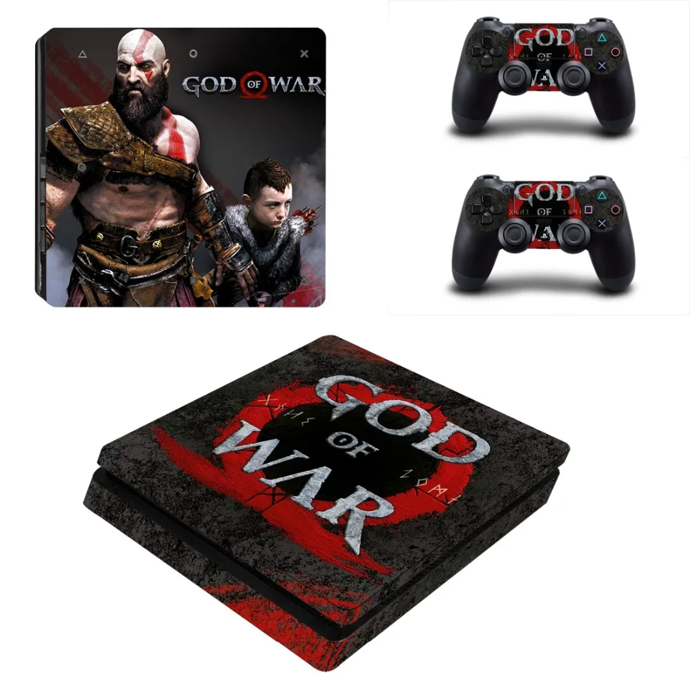 Наклейка God of War 4 PS4 Slim Skin Виниловая наклейка для консоли Sony Playstation и 2 контроллера