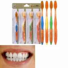 4 шт. ультра мягкая зубная щетка двойная нано щетка с напылением из бамбукового угля уход за полостью рта