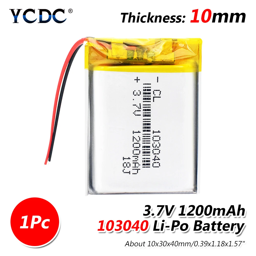 103040 3,7 в 1200 мАч литий-ионная батарея DIY литий-ионная Lipo ячейка литий-полимерная батарея для MP3 MP4 DVD gps bluetooth-гарнитуры - Цвет: 1 Pc