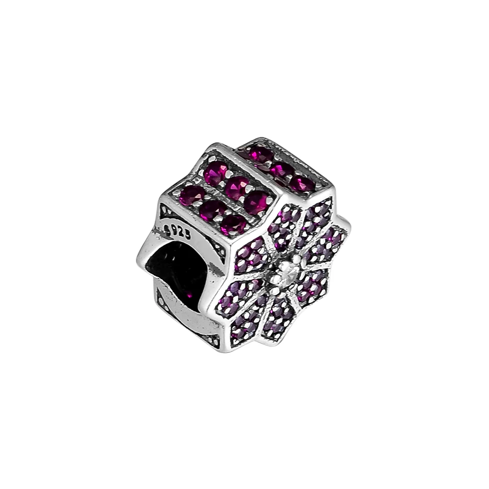 Подходит для браслетов Pandora мерцающие подвески в подарок 100% 925 пробы серебряные