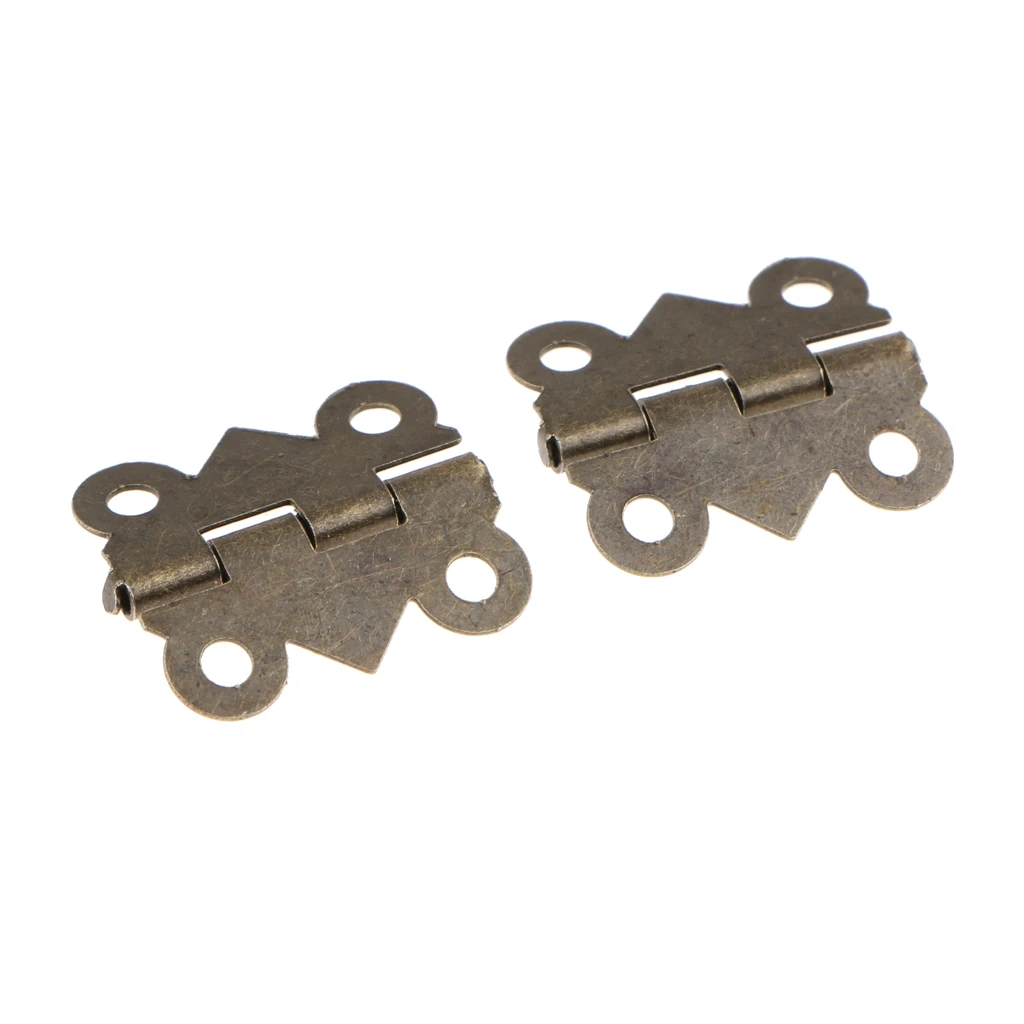 12x Mini Small Bronze Butterfly Hinges Jewerly Chest Box Cigar Box Dollhouse Hinges with Screws	