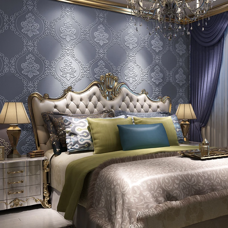 

European Style Wallpaper Designs Non Woven 3D Luxury Wall Paper  Roll for Bedroom Walls Flower Wallpaper Background Mural
