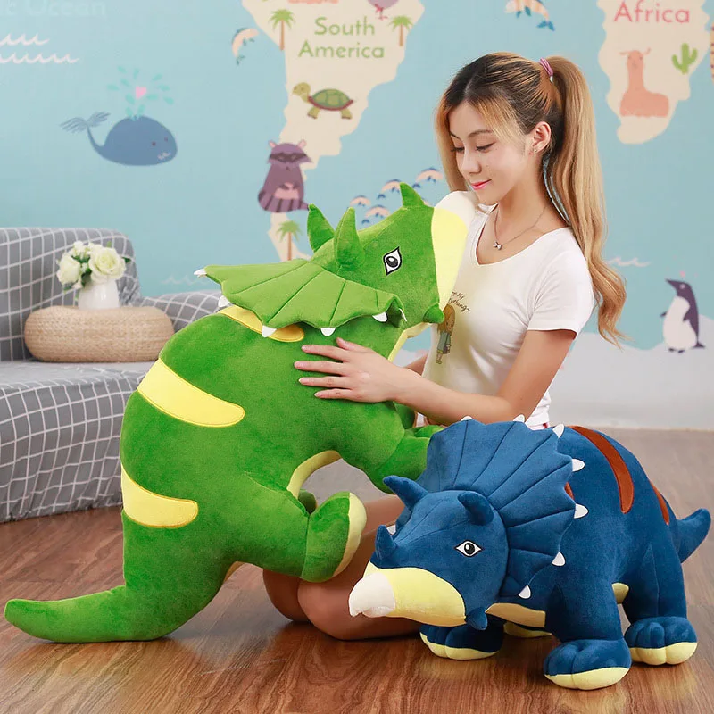 1pc Cute Cartoon Dinosaur Plush Toys Lovely Animals Triceratops Stuffed Toy Dolls for Children Boys Birthday Christmas Gift (7)