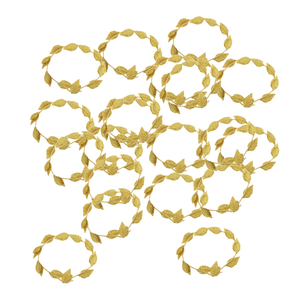 Pack of 20pcs Gold Wreath Headband Leaves Hair Band Roman Costume Props Summer Wedding Party Favors