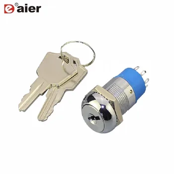 

1PCS Key Switch 3 Position Momentary (ON)-ON-Momentary (ON) Key Pulled On Middle Position Metal Waterproof Lock Switches 2A 250V