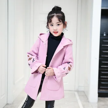 

Girl Cotton Thickening Wool Overcoat Loose Coat Embroidered Jackets