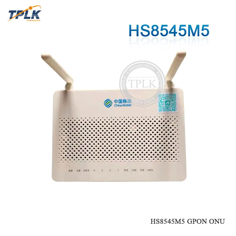 Самая дешевая цена 10 шт. HW HS8545M5 GPON ONU/ONT английская прошивка с 1GE+ 3FE+ 1TEL+ USB+ Wifi китайский мобильный логотип