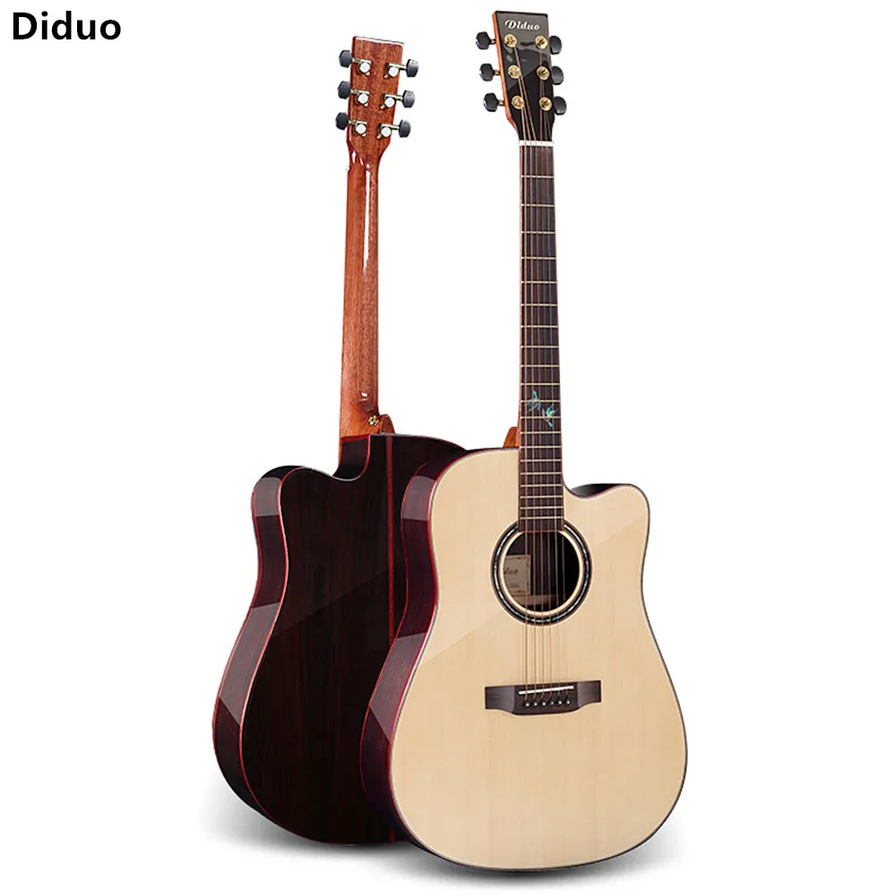 

Diduo 41 Inch Hot Acoustic Guitar Rosewood Fingerboard Picea Asperata Light Guitarra Folk Guitar Closed Knob Musical Instruments