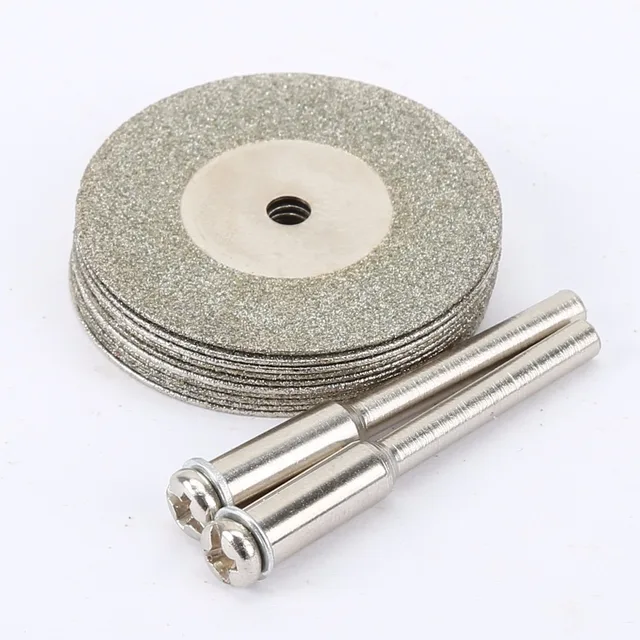 10 Uds 30mm discos de corte de diamante de corte Mini hoja de sierra de diamante con 2 uds la conexión de 3mm caña para Dremel broca para herramienta rotativa 5