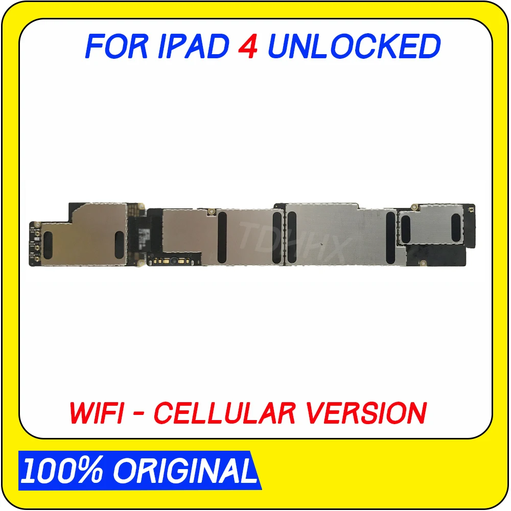 

Clean iCloud A1459 or A1460 Wifi-Cellular Mainboard for ipad 4 Motherboard Full Chips,Original unlocked for ipad 4 Logic board