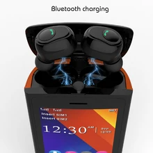 Беспроводные наушники 6000 мАч, Дополнительный внешний аккумулятор, мобильный телефон, две sim-карты, с Bluetooth, английская+ русская клавиатура, мобильные телефоны