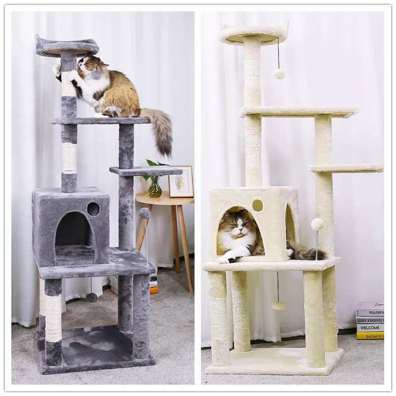 

Domestic Delivery Cat Toy Scratching Wood Climbing Tree Cat Jumping Toy with Ladder Climbing Frame Cat Furniture Scratching Post