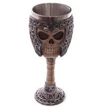 1pcs Skeletal Skull Wine Goblet High-foot Beer Cup Mug Ossuary Style Bones Skull Armor Cup Skull Warrior Gothic Goblet 3 Types