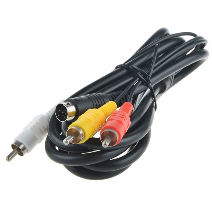 

FZQWEG 9Pin For Sega Genesis 2 Audio Video AV Cable Cord RCA Cable for Mega Drive MD 2