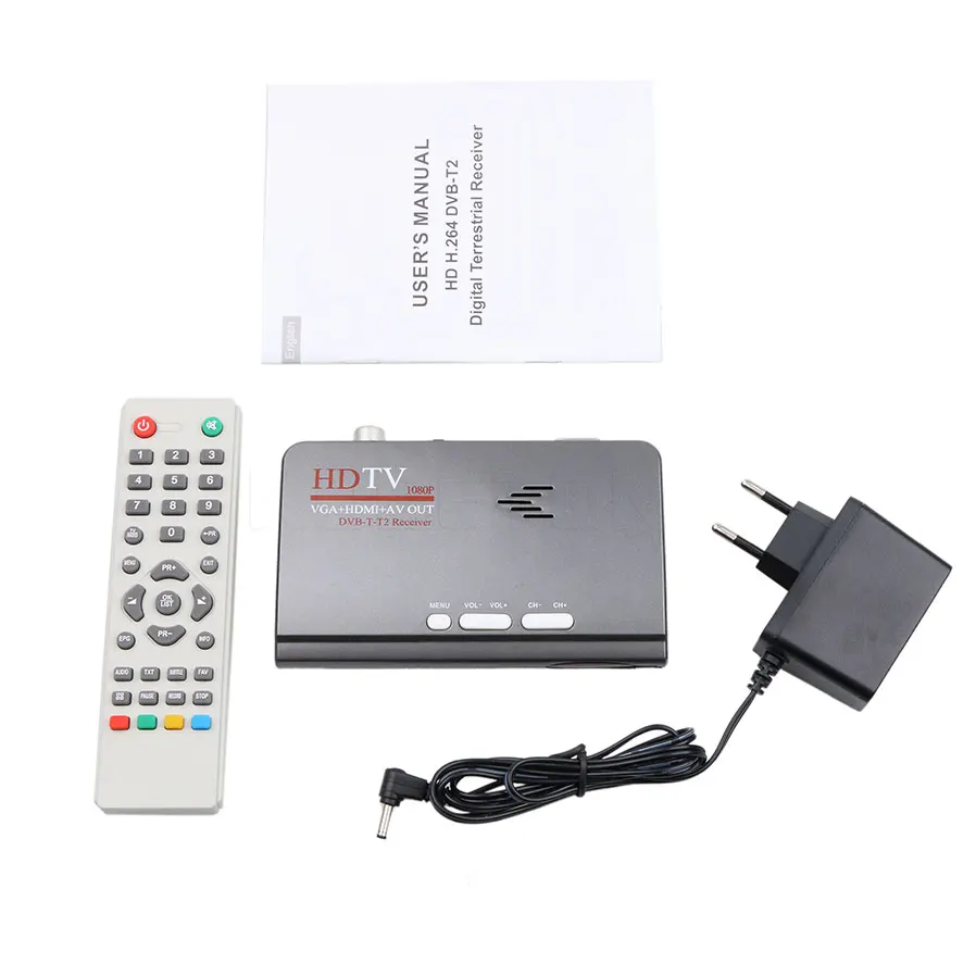 ТВ тюнер kebidumei DVB T T2 приставка VGA AV CVBS 1080P HDMI Цифровой HD спутниковый ресивер для ЖК