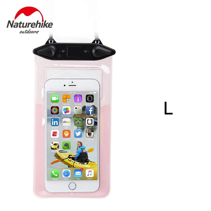 Водонепроницаемая сумка Naturehike, герметичная, для общего дайвинга, плавания, рафтинга, сумка для мобильного телефона, чехол, чехол для iPhone, samsung, huawei - Цвет: Large Pink