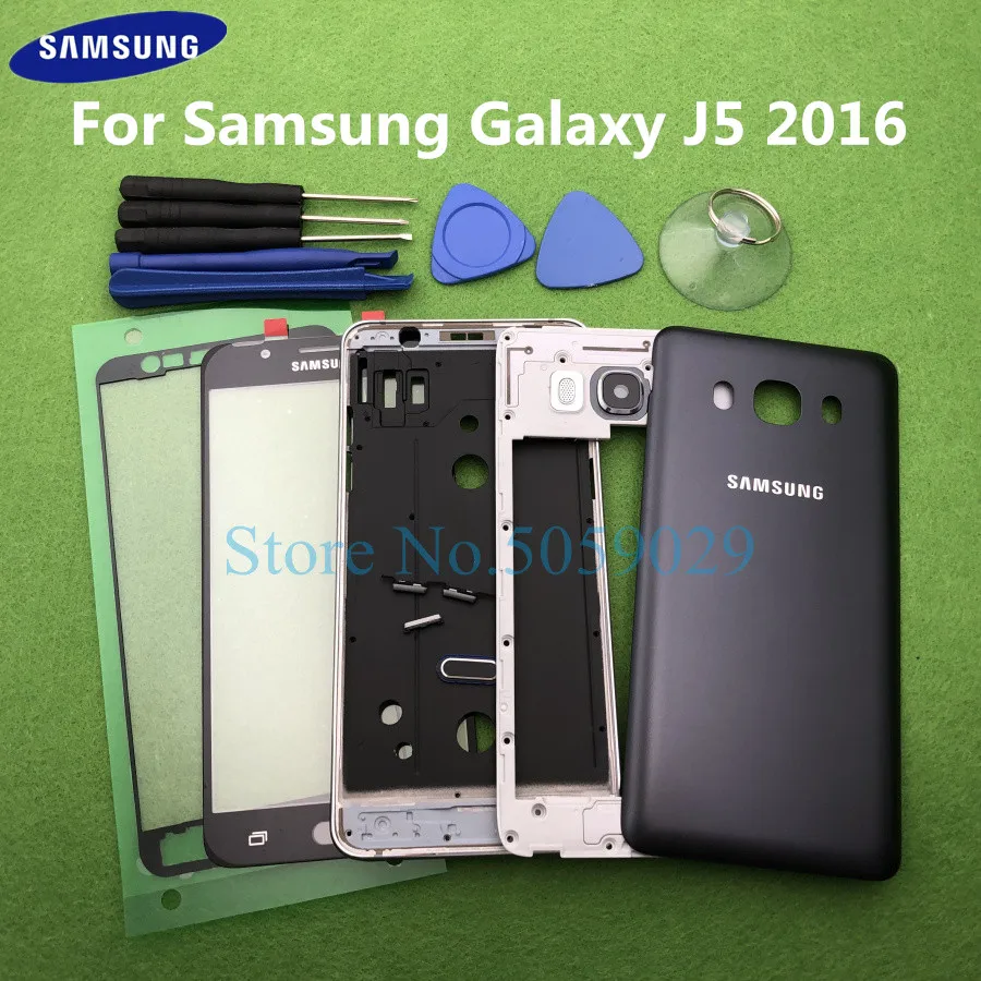 Для Samsung Galaxy J5 2016 J510 полный корпус Безель средняя рамка задняя крышка Батарейная
