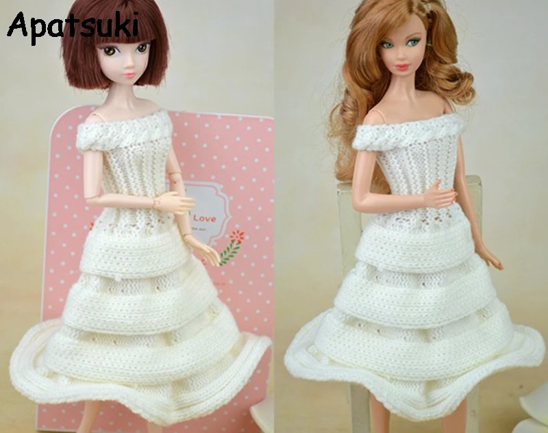 El Yapimi Bebek Aksesuarlari Parti Dugun Elbisesi Orgu Kazak Elbise Barbie Bebek Ev Giysileri 1 6 Bjd Bebek Aliexpress