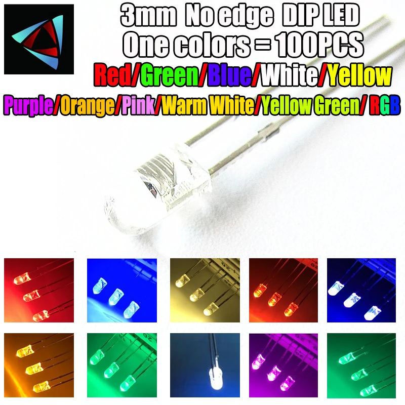 1.8mm 2mm 3mm 5mm 8mm 10mm LED White Red Blue Green UV RGB Light Emitting Diode