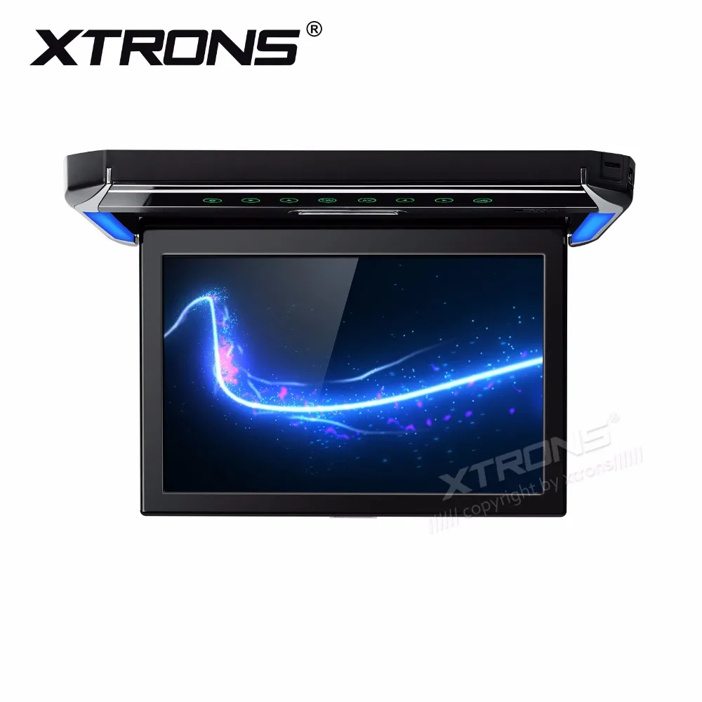 XTRONS 12," Высокое разрешение 1080 P видео цифровой TFT монитор широкий экран ультра-тонкий монитор для монтажа на крышу HDMI+ 2 IR наушники