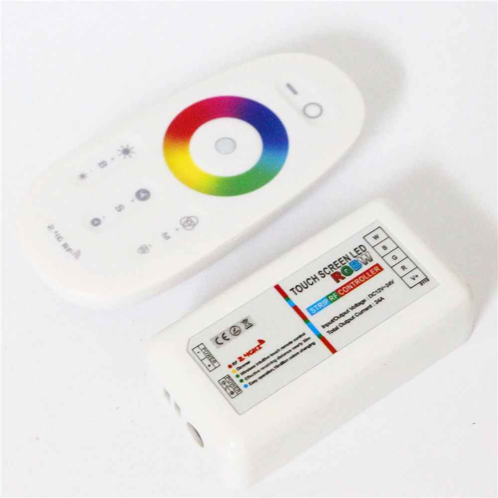 

12-24V 5050 3528 RGB+White/Warm white LED Strip Connector RGBW Controller + 2.4G Wireless RF Touch Screen RGBW Remote Controller