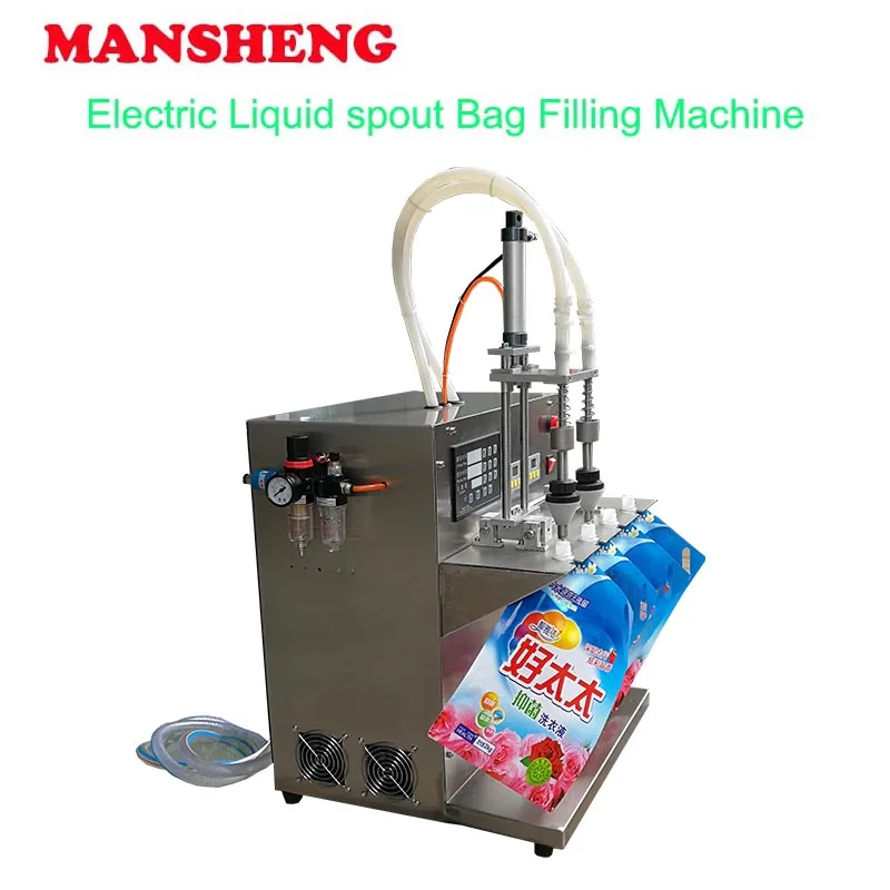 

Mansheng Electric Cheap Detergent Hand Soap Filling machine Spout Bag Filler