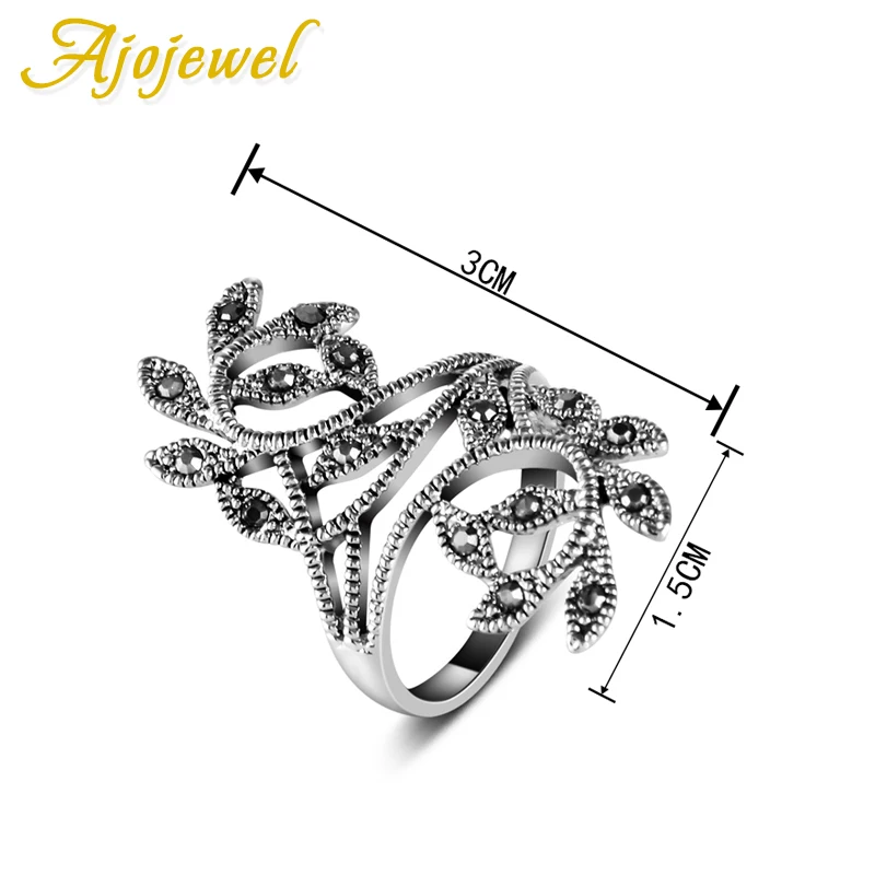 Женское Винтажное кольцо в виде листьев из цинкового сплава|leaf ring|brand rings for womenrings - Фото №1