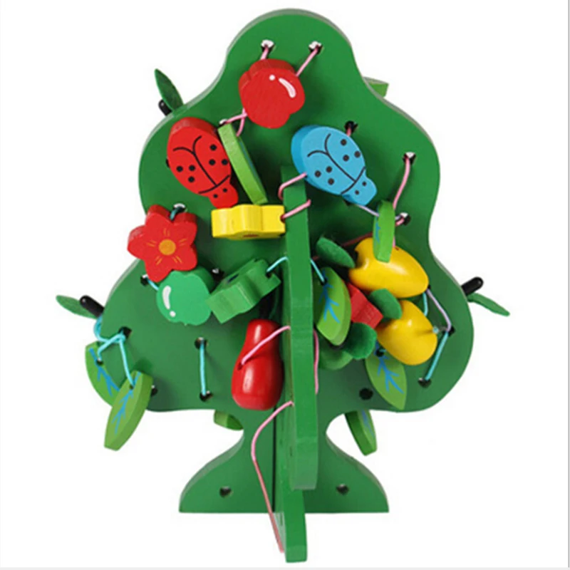 Творческий ручная экологическая Зеленая елка Форма Бусы Строка головоломки Новый развивающие игрушки бусы ручной работы игрушки