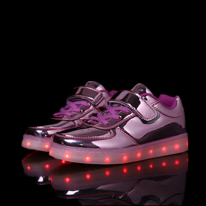 Детская светодиодная обувь зарядные устройства usb красочные светящиеся кроссовки флэш детская обувь мальчик и Кроссовки для девочки Детские светящиеся кроссовки - Цвет: as photo