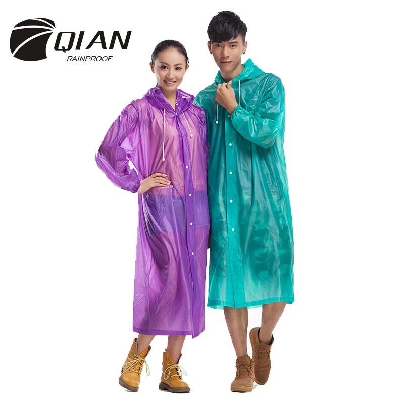 

2015 New PVC translucent Environment Safety Outdoor Travel Waterproof Raincoat With Hood Over Knee Length Hot Sale