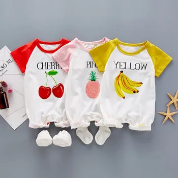 

newborn short sleeve set child summer cotton romper clothing tracksuit Jumpsui casual outfit 3-12M baby girls clothes outerwear