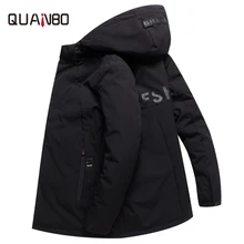 QUANBO 2019 Long Padded Parka Hooded Slim Winter Jacket Thick Warm 90% White duck down Black Coat Fashion Down Jacket Plus size цена QUANBO 2019 Long Padded Parka Hooded Slim Winter Jacket Thick Warm 90% White duck down Black Coat Fashion Down Jacket Plus size цены онлайн