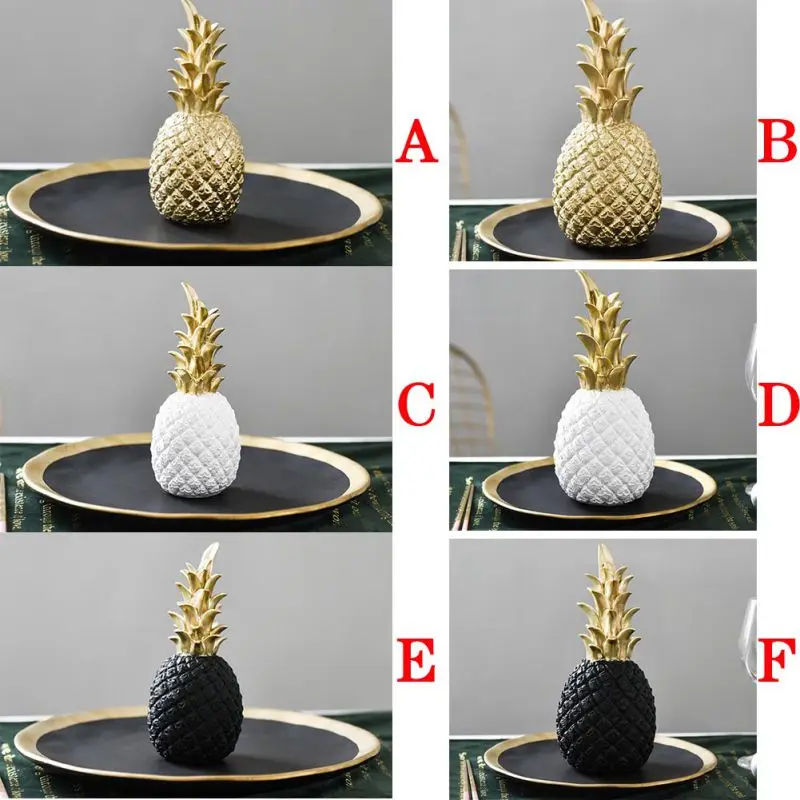 Фигурка в форме ананаса, золото, черный, ананас, ремесла, миниатюры, подарок для офиса, украшение дома, ананас