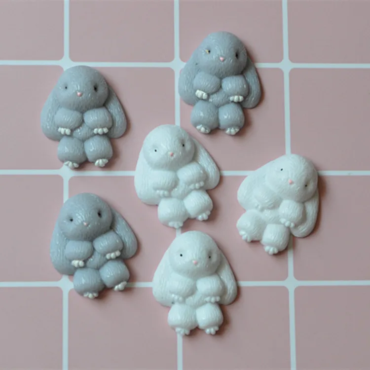10 шт/партия мультфильм милый кролик Flatback Смола Кабошон плоское основание DIY