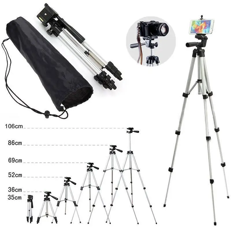 

Low Price Big Use High Quality Extendable Aluminum Tripod Mount Stand Standard 1/4 Inch Screw Holder Photo Tripod Accessories