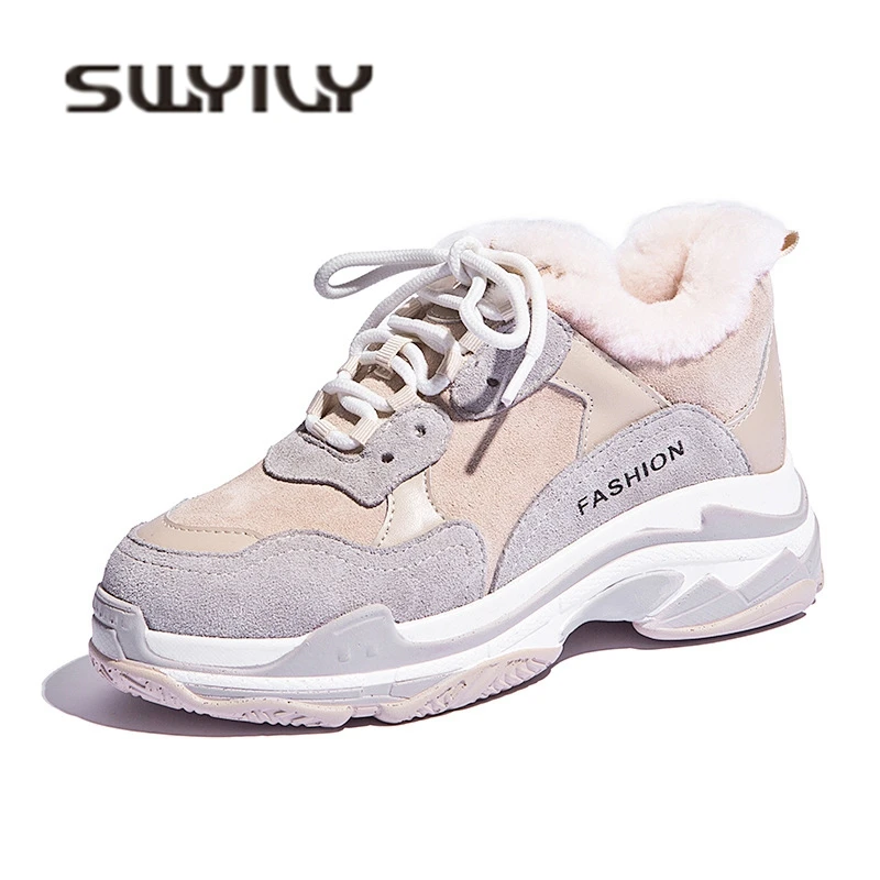 SWYIVY 35 43 Couples Design Woman Sneakers Genuine Leather High Top Casual Shoes Flats Autumn New Brithish Canvas Sneakers