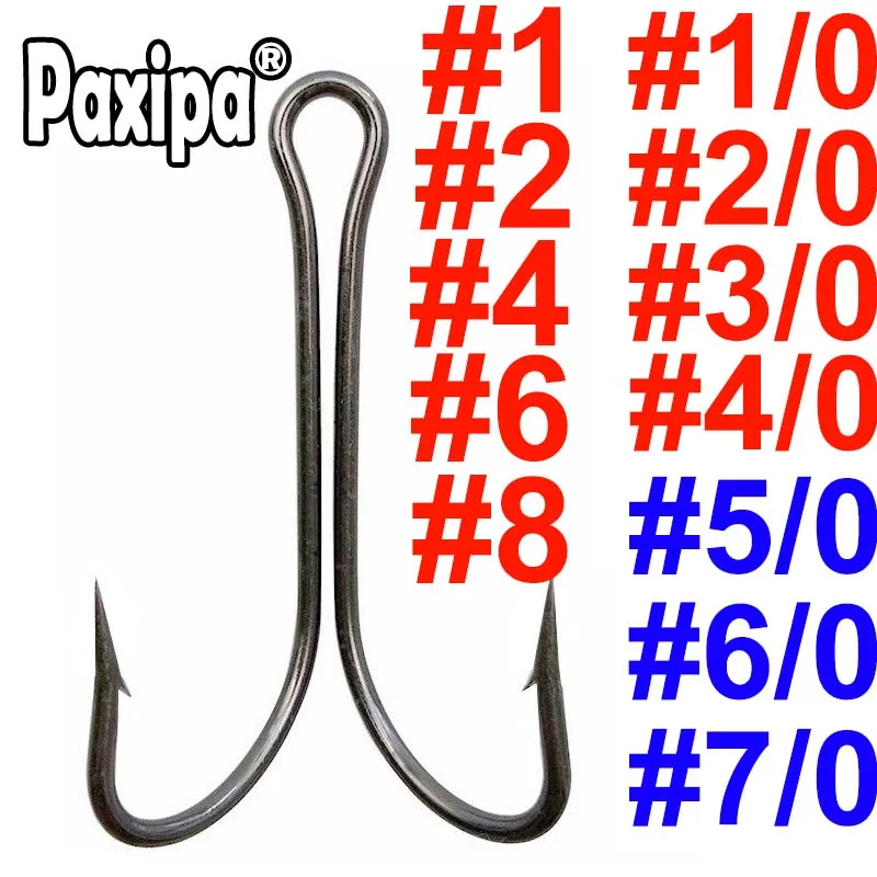 

40pcs Double Fishing Hook Fly Tying Double Hook for Jig Bass Fishing Fishhook Size 1 2 4 6 8 1/0 2/0 3/0 4/0 5/0